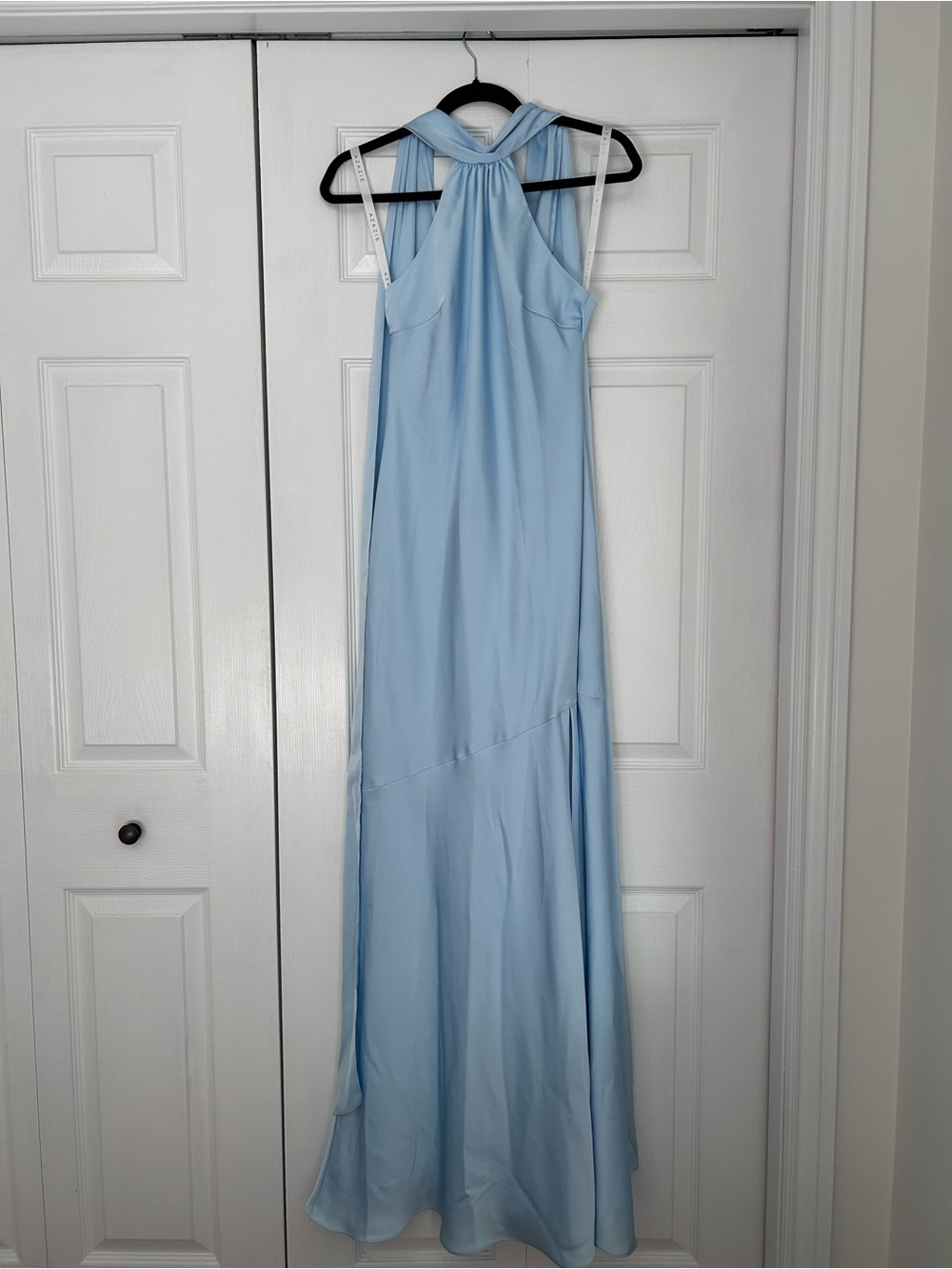 Azazie Sky Blue Satin Kinsley dress